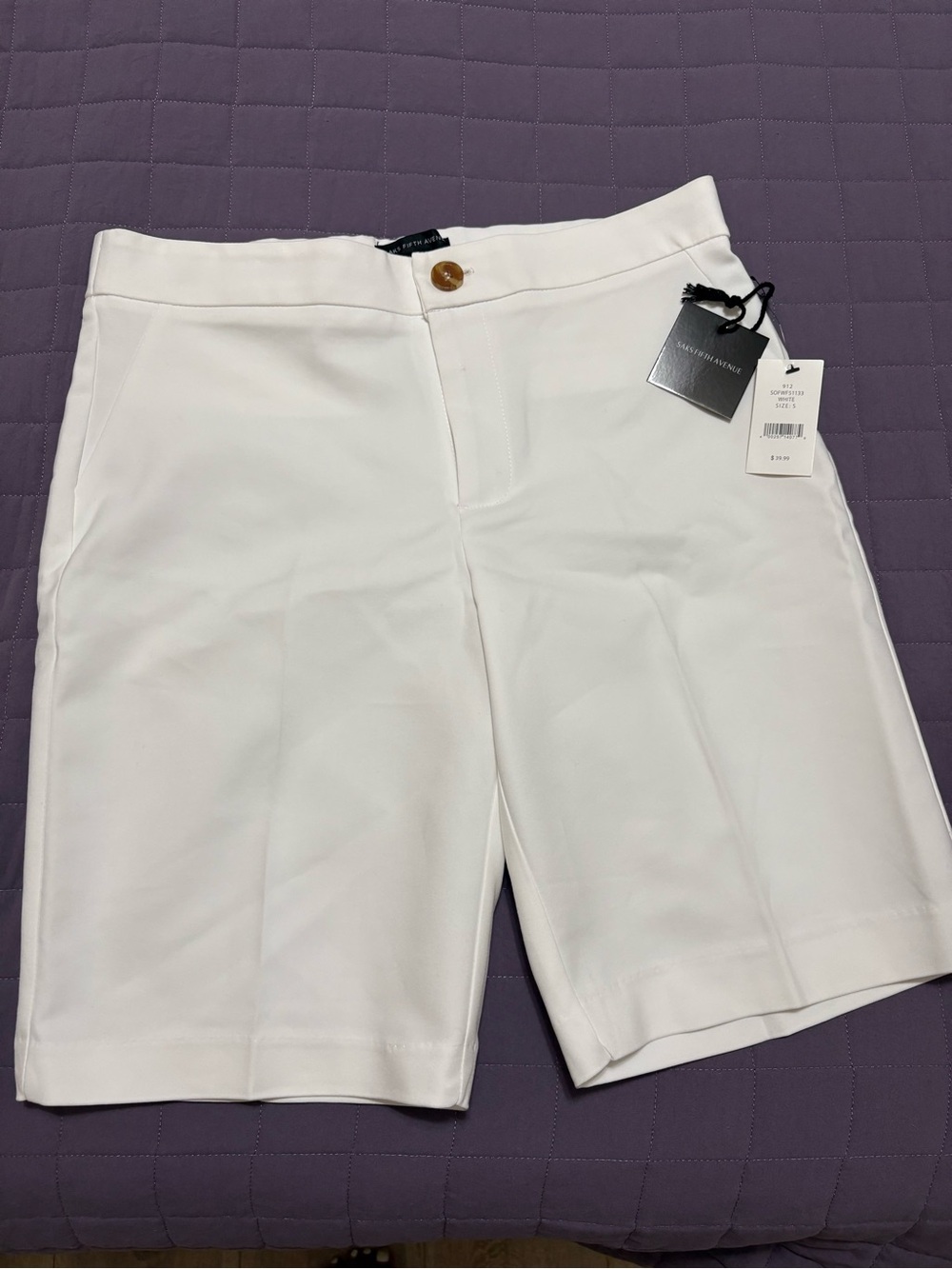 Saks Fifth Avenue White Women's Bermuda Shorts